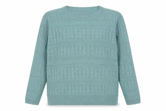 ISLE Womens Green Cable Knit Pullover Jumper Size 14-16