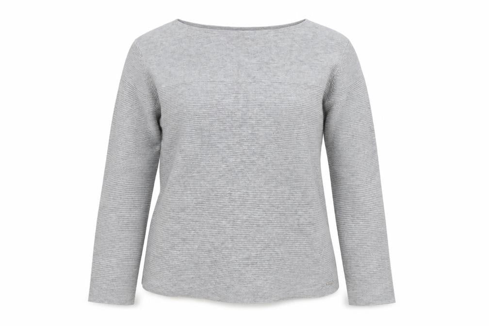 Tom Tailor Women's Grey Cotton Crew Neck Jumper Size S