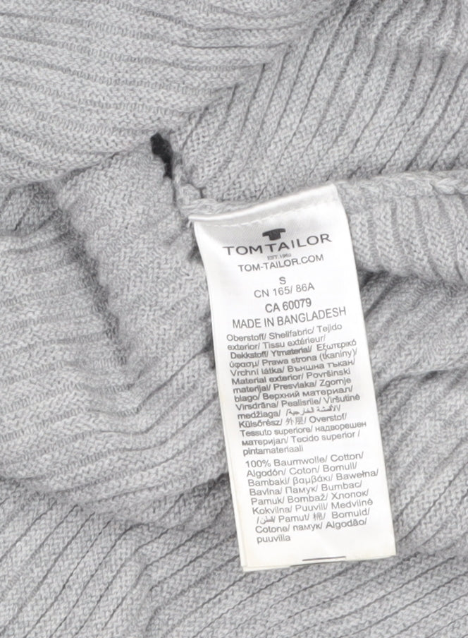 Tom Tailor Women's Grey Cotton Crew Neck Jumper Size S