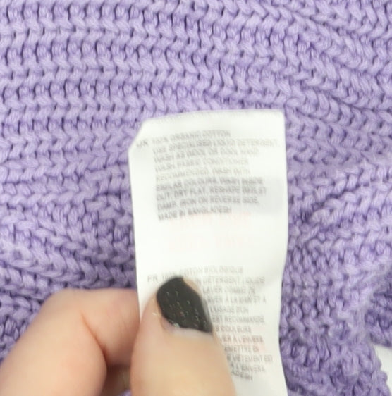 White Stuff Women’s Purple Cotton Chunky Knit Jumper UK 10