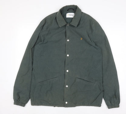 Farah Men’s Green Cotton Coach Jacket Size M Casual Classic