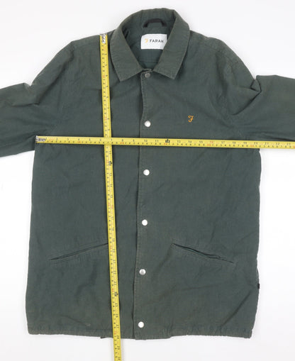 Farah Men’s Green Cotton Coach Jacket Size M Casual Classic