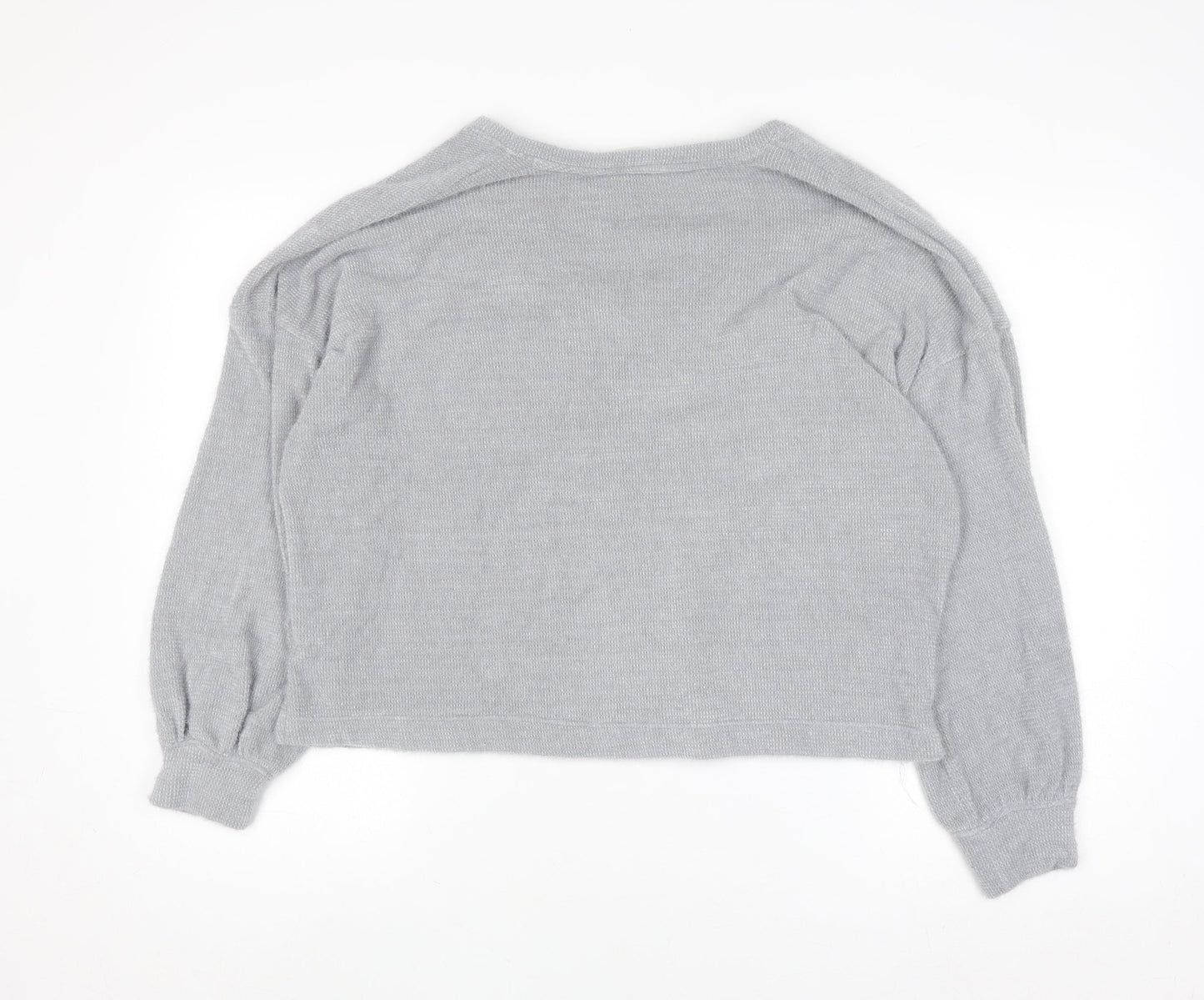 Marks and Spencer Womens Grey V-Neck Knit Pullover Jumper L