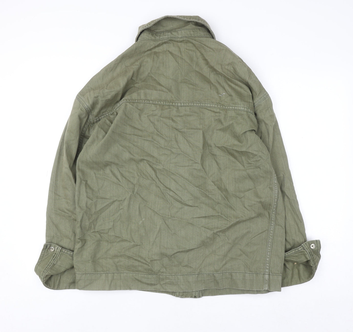 Topshop Women’s Green Cotton Military Jacket Size S