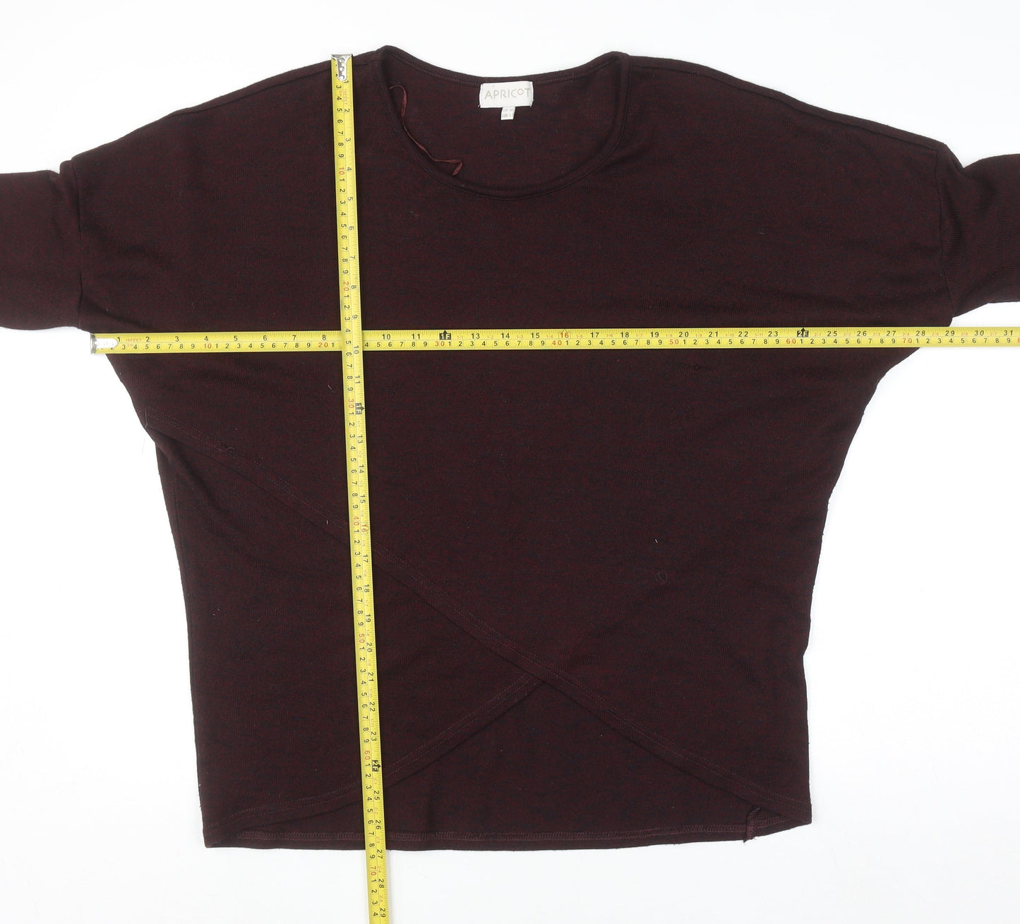 Apricot Women’s Brown Wrap Knit 3/4 Sleeve Top Size 14