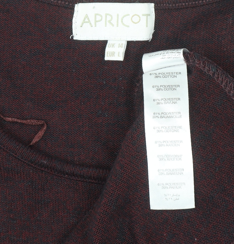 Apricot Women’s Brown Wrap Knit 3/4 Sleeve Top Size 14