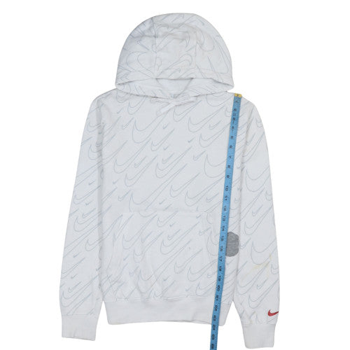 Nike Mens White XS Hoodie Graphic Print Pullover Sweatshirt