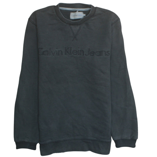 Calvin Klein Jeans Men's Black Logo Pullover Sweatshirt Size L
