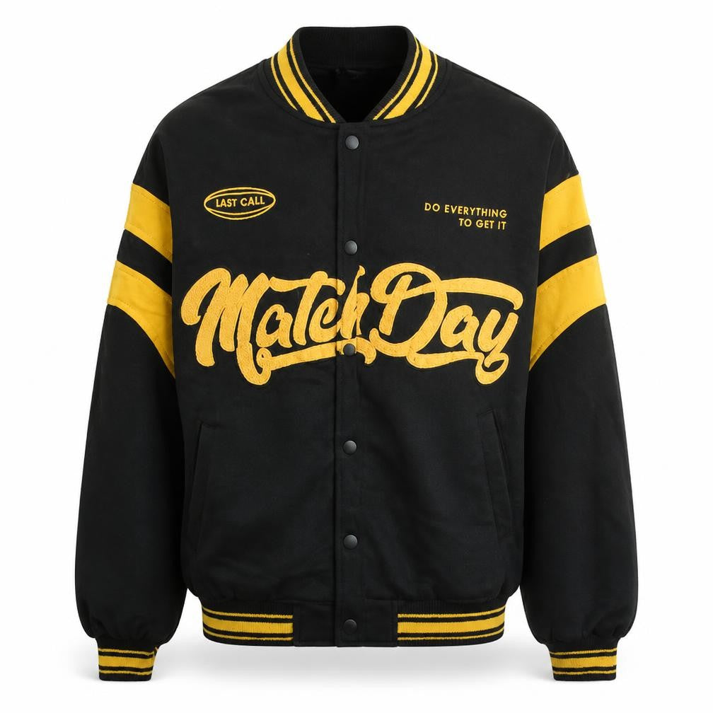 Bershka Mens Black Varsity Jacket S College Style Cotton Blend