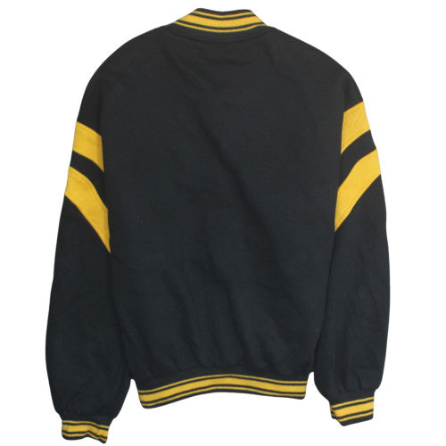 Bershka Mens Black Varsity Jacket S College Style Cotton Blend