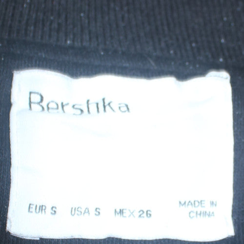 Bershka Mens Black Varsity Jacket S College Style Cotton Blend