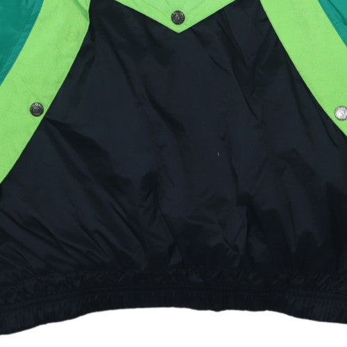 Triangle Mens Green Black Windbreaker Hooded Anorak Jacket Size M