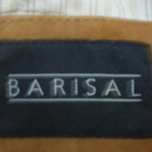 Barisal Mens Brown Suede Leather Bomber Jacket Lined Zip Up L