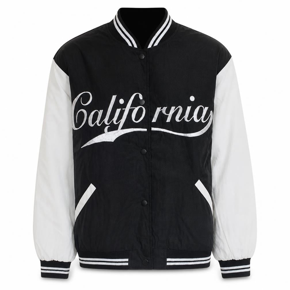 Primark Men Black Varsity Jacket California Embroidered M
