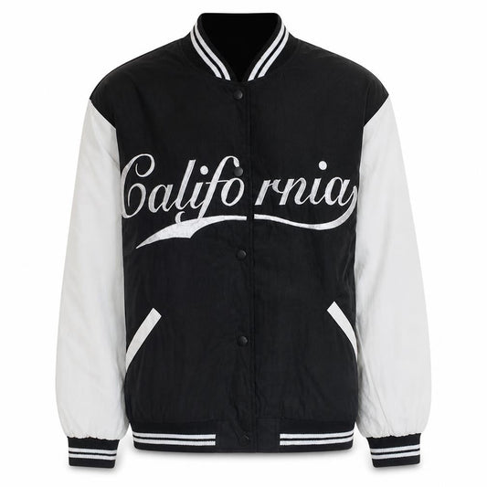 Primark Men Black Varsity Jacket California Embroidered M