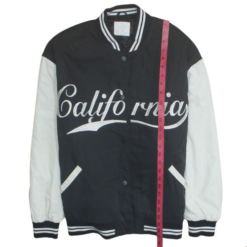 Primark Men Black Varsity Jacket California Embroidered M