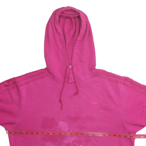 Adidas Womens Pink Pullover Hoodie M Cotton Casual Sweatshirt