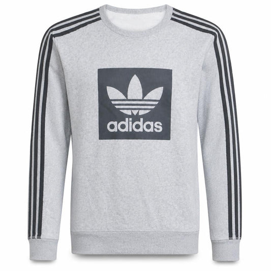 Adidas Mens Grey Crew Neck Pullover Sweatshirt XS Trefoil Logo