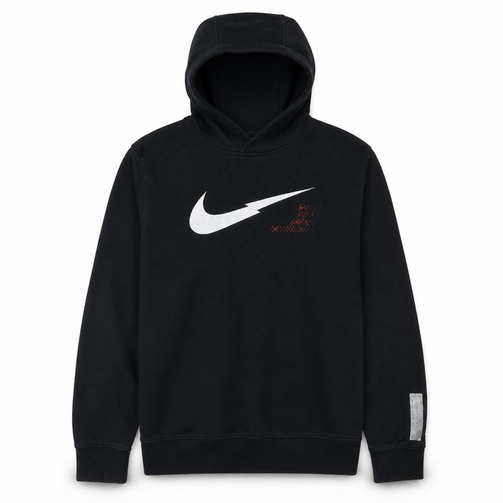Nike Men's Black Pullover Hoodie M Fleece Sports Logo Sweatshirt