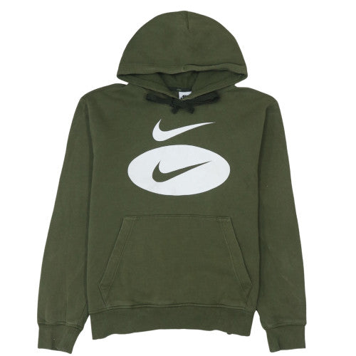 Nike Men's Green Pullover Hoodie M Regular Fit Graphic Fleece