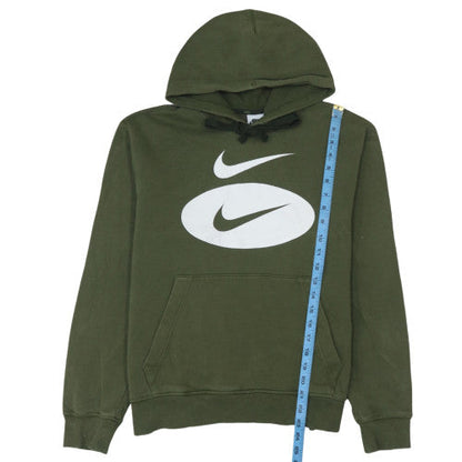 Nike Men's Green Pullover Hoodie M Regular Fit Graphic Fleece
