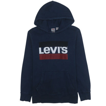 Levi's Men's Blue Pullover Hoodie M Classic Logo Fleece Sweatshirt
