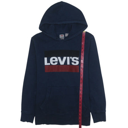 Levi's Men's Blue Pullover Hoodie M Classic Logo Fleece Sweatshirt