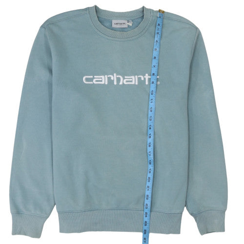 Carhartt Men's Blue Logo Crew Neck Sweatshirt Size M