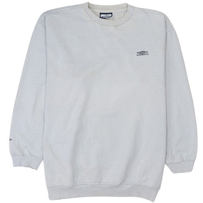 Umbro Mens White Sweatshirt Small Crew Neck Pullover Vintage Sportswear