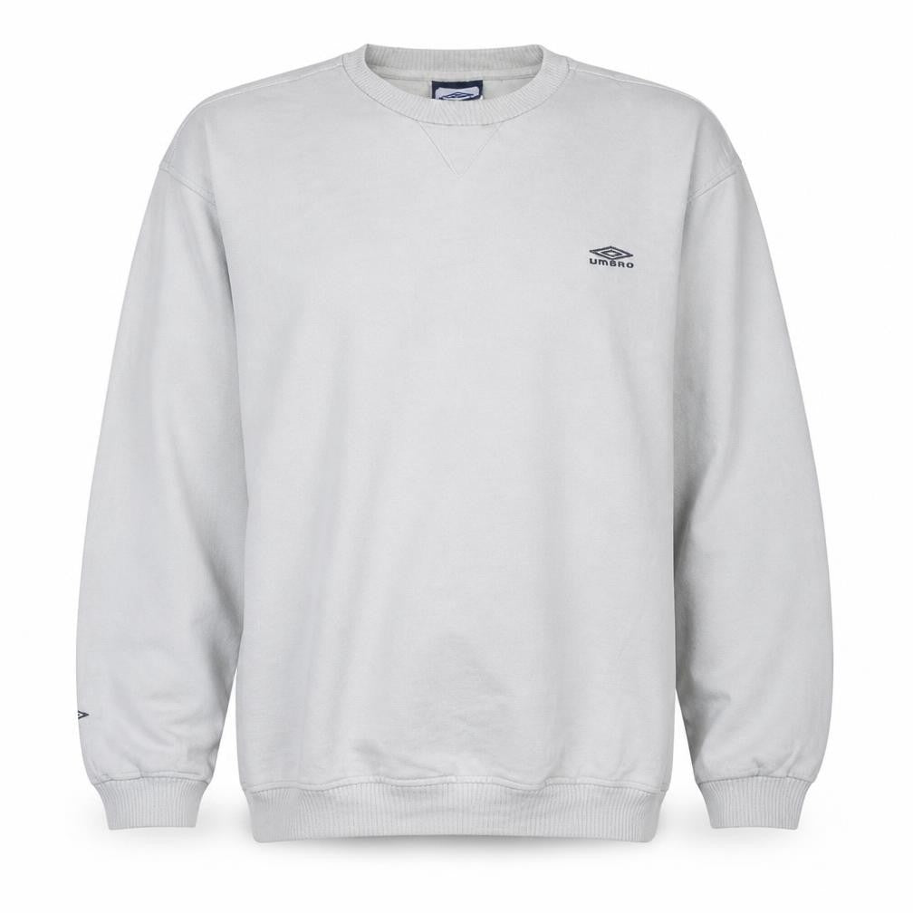 Umbro Mens White Sweatshirt Small Crew Neck Pullover Vintage Sportswear