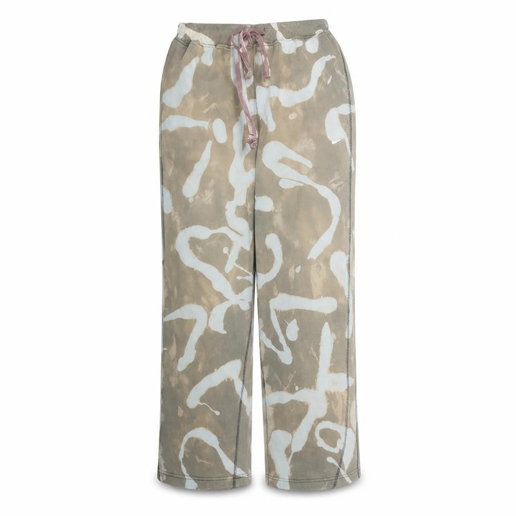 Nike Womens Beige Tie Dye Fleece Sweatpants M Regular Fit