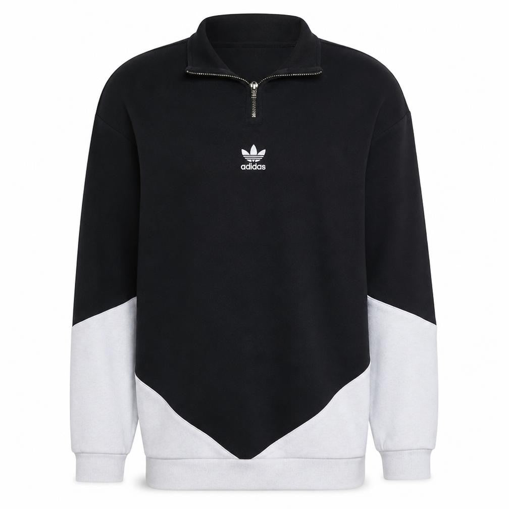 Adidas Men's Black 1/4 Zip Sweatshirt Size M Fleece Regular Fit