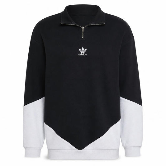 Adidas Men's Black 1/4 Zip Sweatshirt Size M Fleece Regular Fit