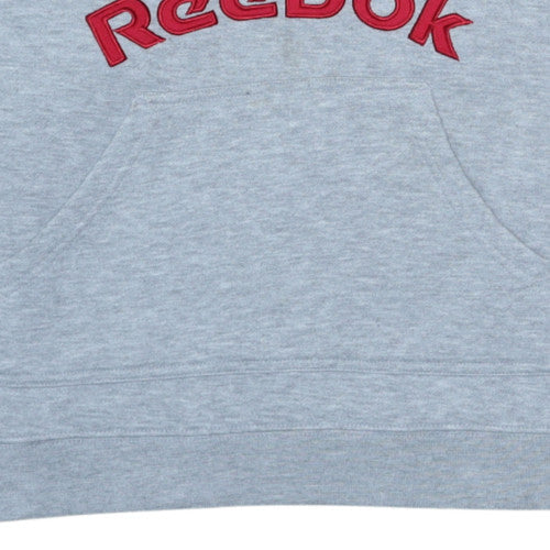 Reebok Essentials Women's Grey Pullover Hoodie Size L Embroidered Logo