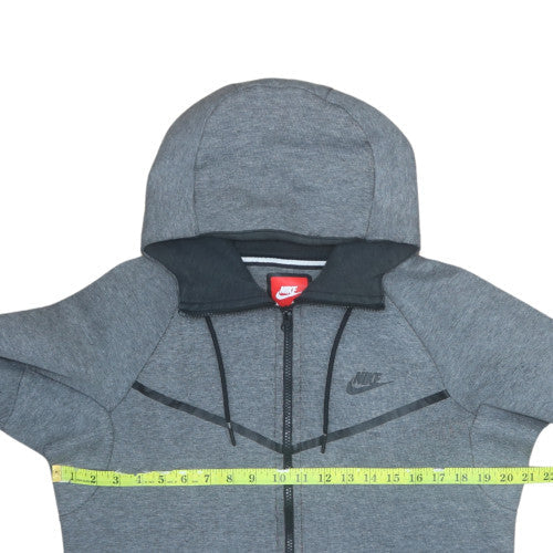 Nike Men's Grey Full Zip Hoodie Small Cotton Blend Sportswear