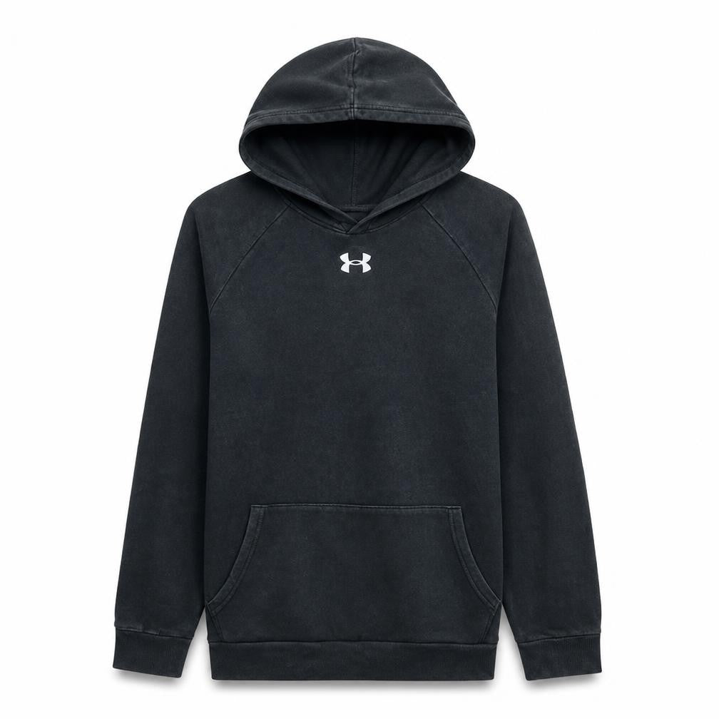 Under Armour Teens Black XL Pullover Hoodie Fleece Logo Sportswear
