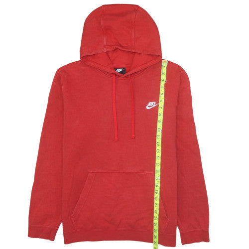 Nike Men's Red Pullover Hoodie L Fleece Sports Logo Sweatshirt