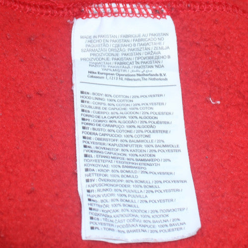 Nike Men's Red Pullover Hoodie L Fleece Sports Logo Sweatshirt