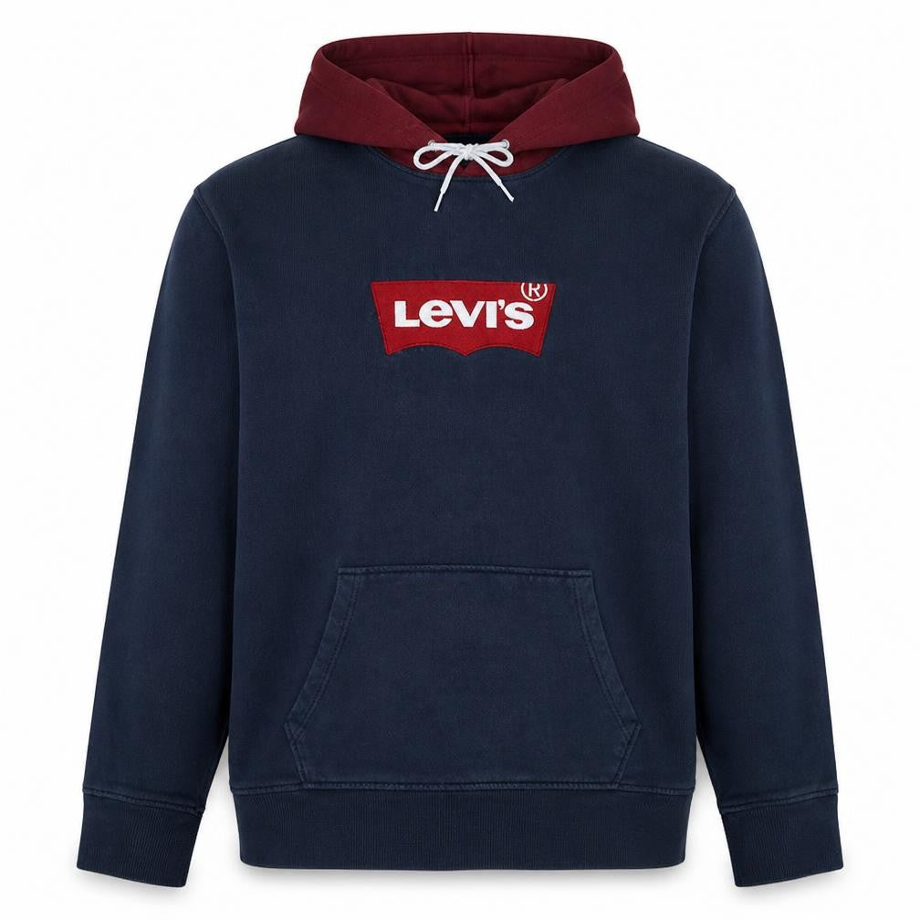 Levi's Men's Blue Pullover Hoodie L Logo Fleece Sweatshirt