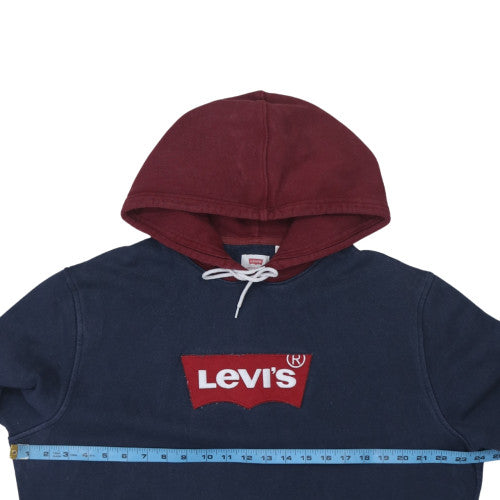 Levi's Men's Blue Pullover Hoodie L Logo Fleece Sweatshirt