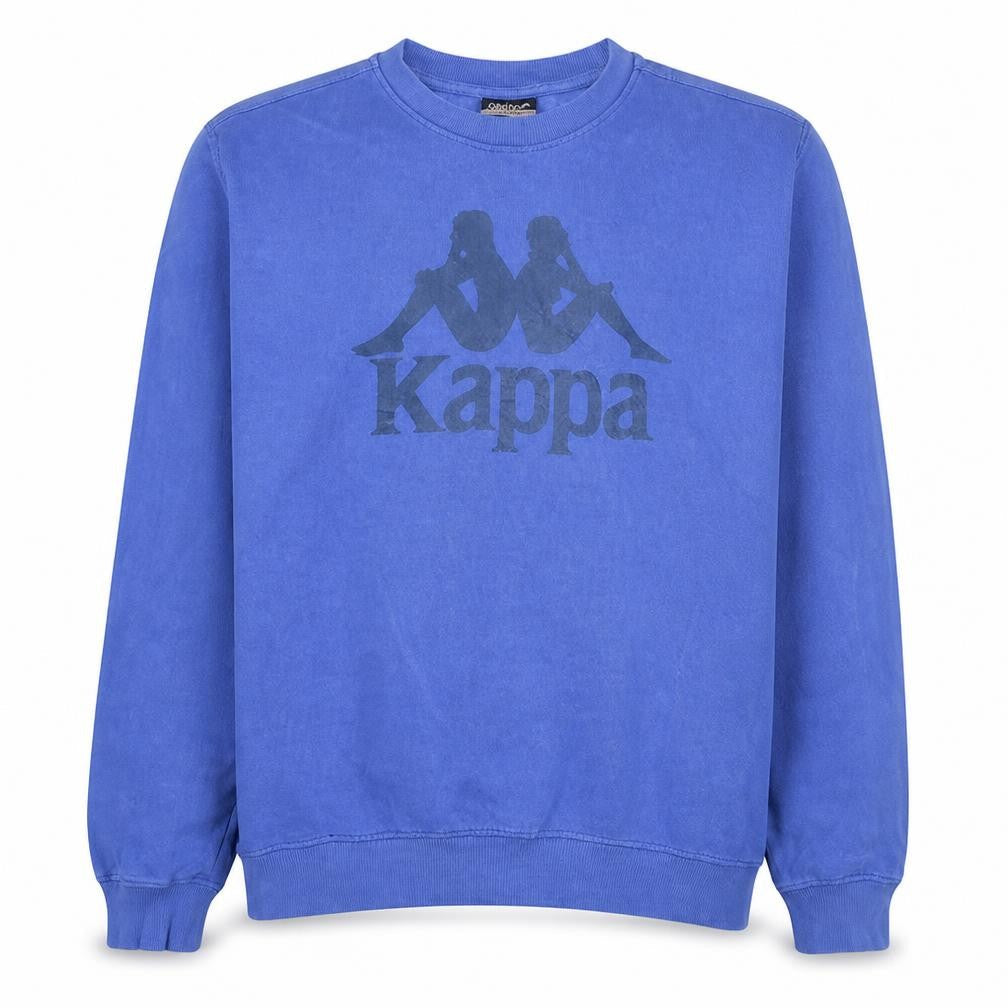 Kappa Mens Blue Large Crew Neck Graphic Logo Pullover Sweatshirt