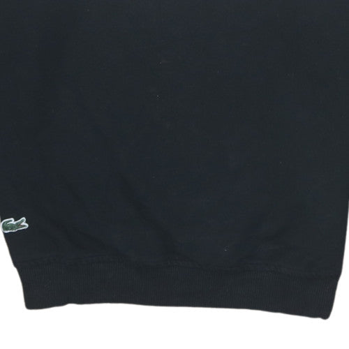 Lacoste Men's Black Slim Fit Logo Stripe Pullover Sweatshirt L