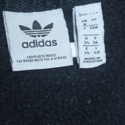 Additional view of Adidas Women Black 1/4 Zip Sweatshirt UK 8 Classic Logo Pullover