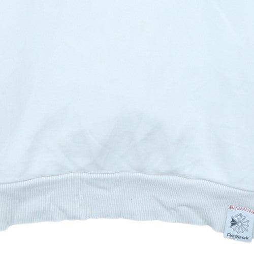 Reebok Men's White Half Zip Pullover Hoodie Size M Fleece Sportswear