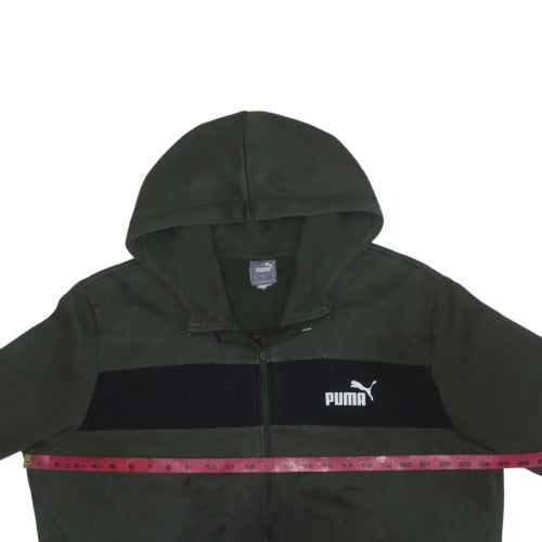 Puma Men’s Green Full Zip Hoodie XL Marksman Logo Style