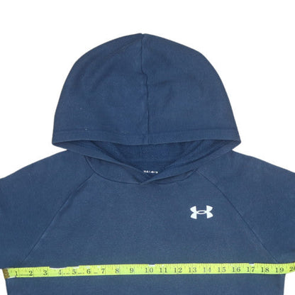 Under Armour Womens Blue Pullover Hoodie YLG Classic Fit Cotton Blend
