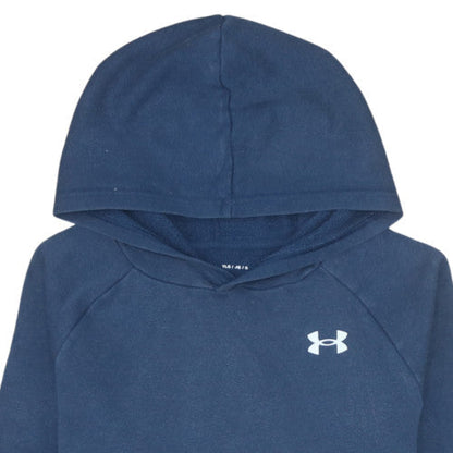 Under Armour Womens Blue Pullover Hoodie YLG Classic Fit Cotton Blend