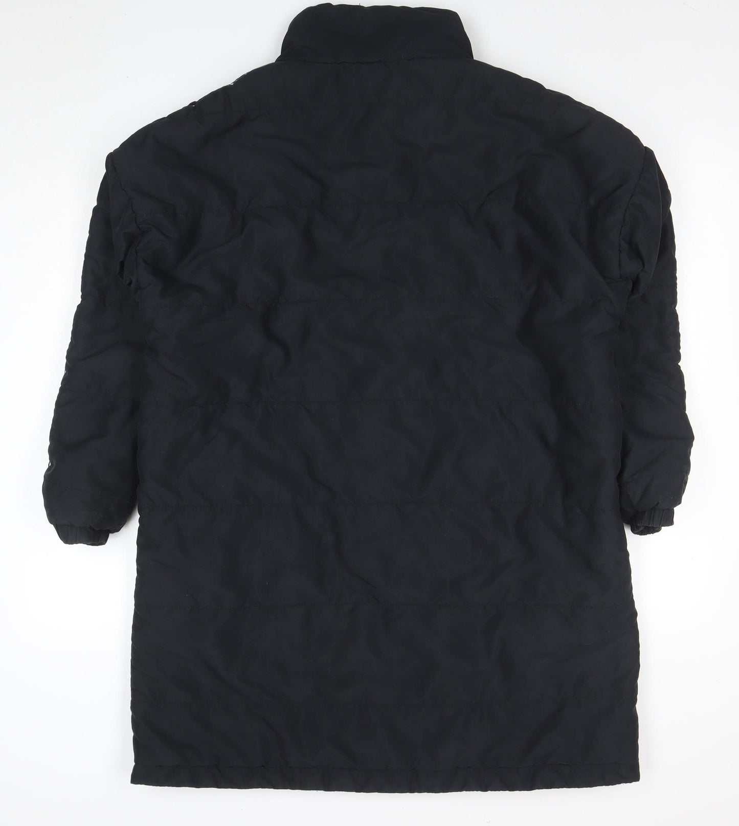 Ellesse Women's Black Long Puffer Coat UK 10 Full Zip Lined Winter Jacket