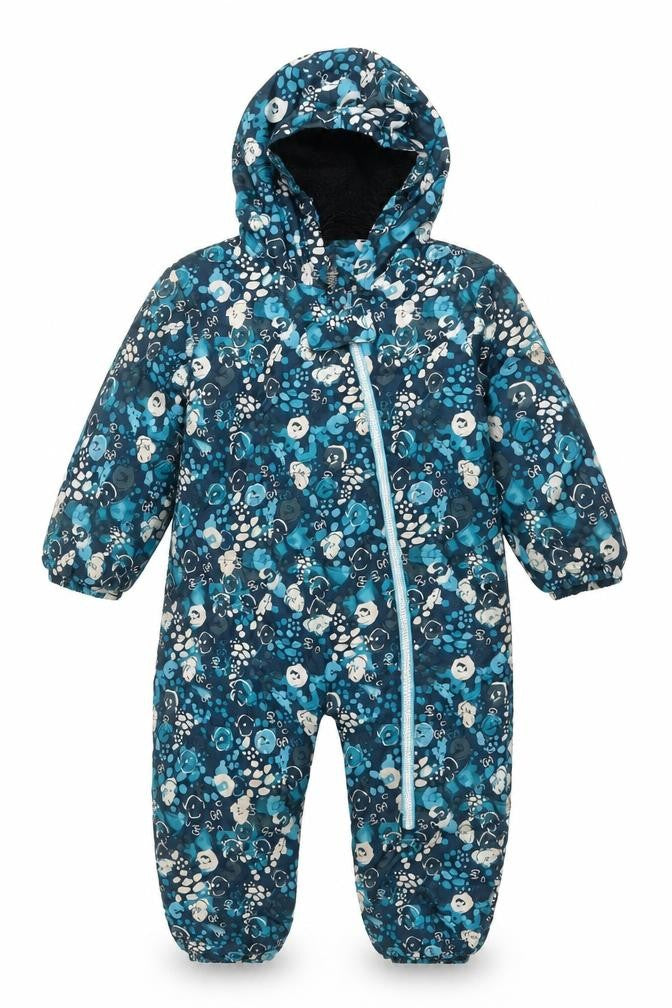 Dare 2B Girls Blue Floral Hooded Winter Snowsuit Size 3 Years