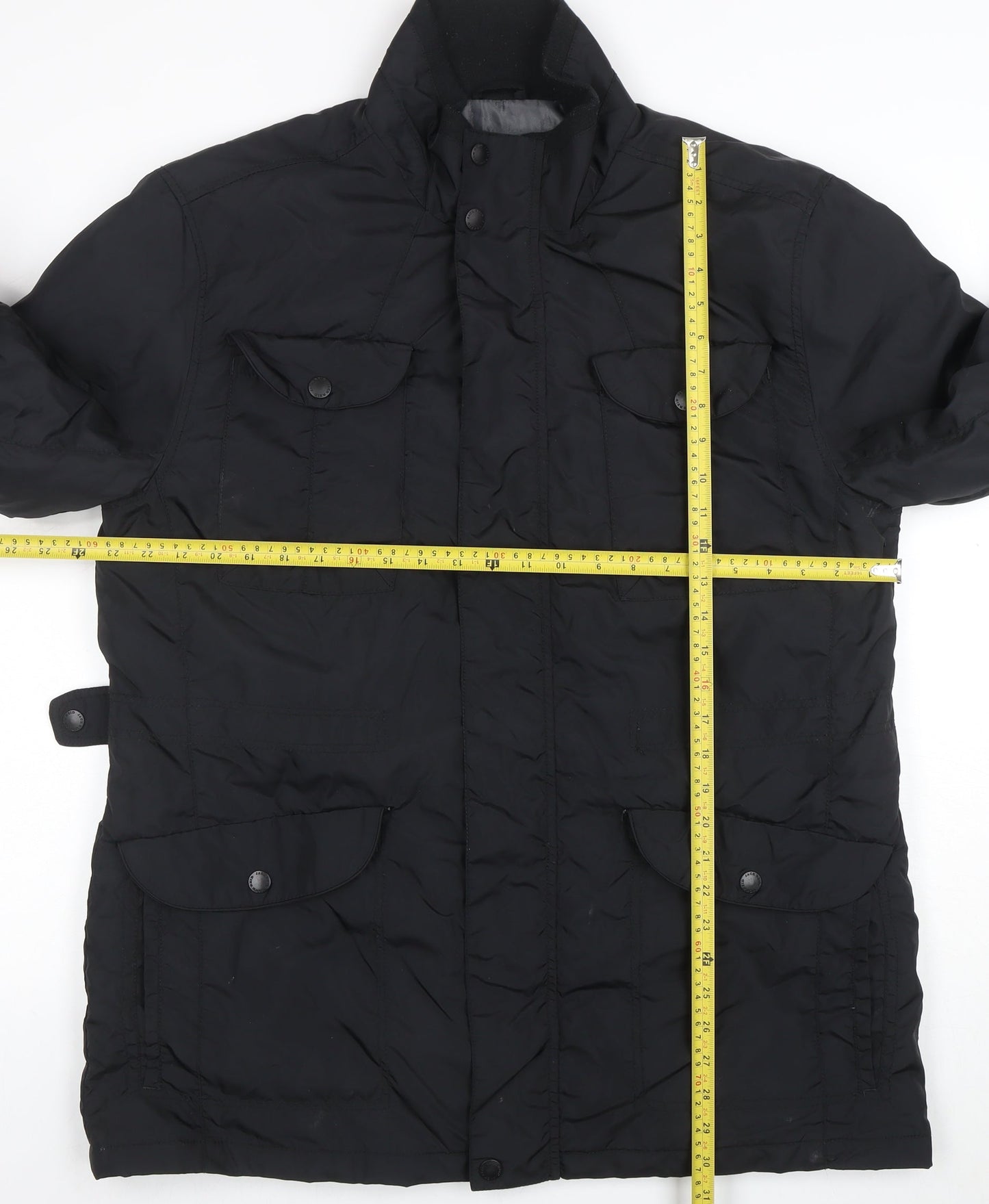 BHS Men’s Black XL Parka Jacket Nylon Mid-Length Winter Coat